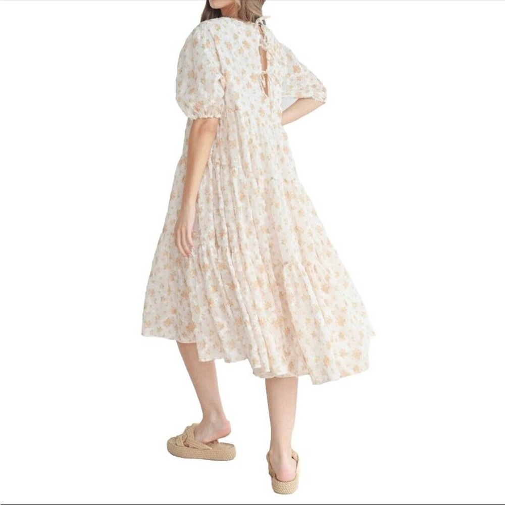 NWT! Mable Estella Puff Sleeve Floral Dress - Picture 2 of 8